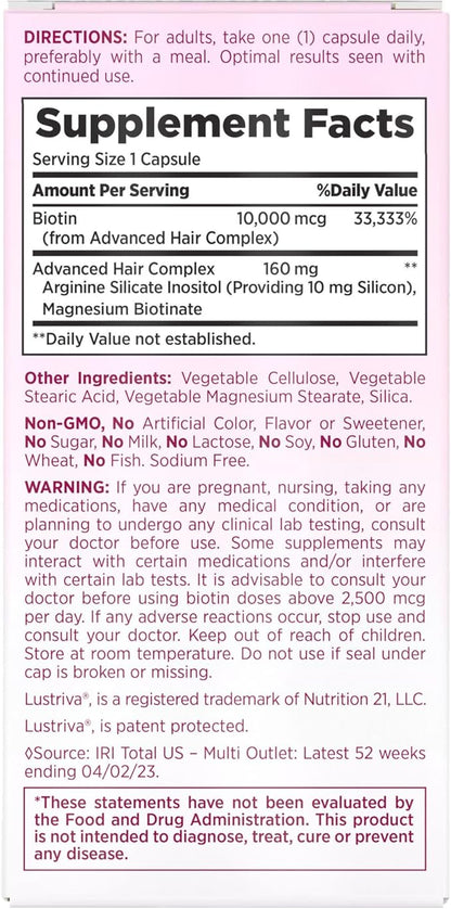 Nature's Bounty Hair Growth Supplement, 1 30 Capsules