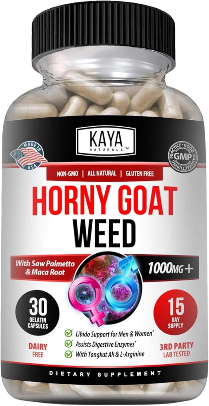 Kaya Naturals Horny Goat Weed 1560mg Extra 30 Count