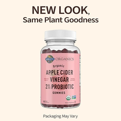 Garden of Life Apple Cider Vinegar 2 Billion B12-60 Vegan,