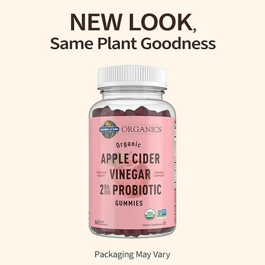 Garden of Life Apple Cider Vinegar 2 Billion B12-60 Vegan,