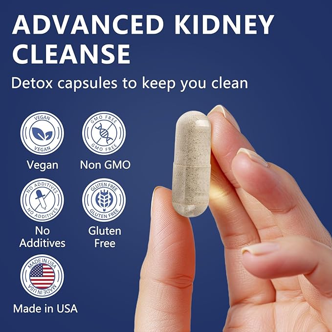 Kidney Cleanse Detox & Repair Capsules 120 Counts, 23 IN 1 Kidney
