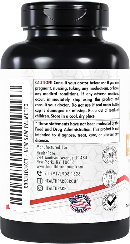 Saw Palmetto Extract 400mg (4,000mg Equivalent), 150 Capsules | Traditional Herb Supplement | Gluten-Free
