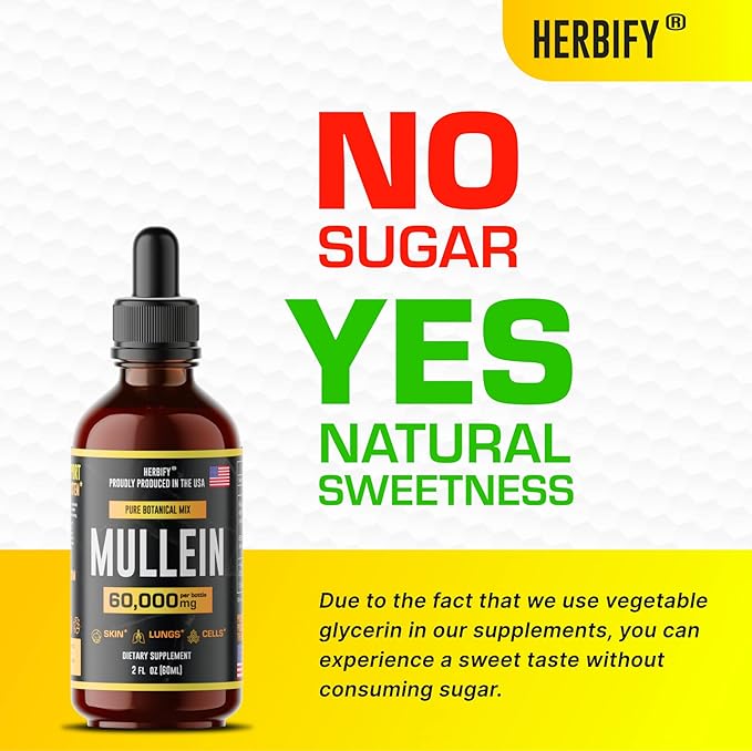 HERBIFY Mullein Extract 2 oz, Alcohol-Free