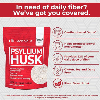 Health Plus, Psyllium Husk, 12 oz, 48 Servings
