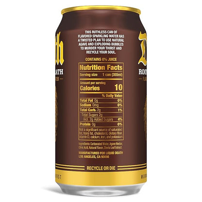 Liquid Death, Rootbeer Wrath, Root Beer-Flavored Sparkling Water, 12-Pack (12oz Cans), Low Calorie & No Artificial Sweeteners