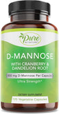 Pure By Nature D-Mannose with Cranberry and Dandelion Root, 120 Count