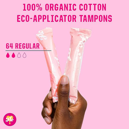 FLO Organic Cotton Applicator Tampon Mega (64 Regular