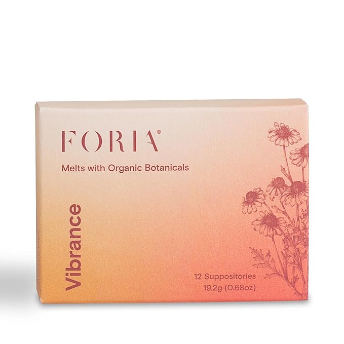FORIA Vibrance Melts | Organic, All-Natural Moisturizing Vaginal Suppositories with Cocoa Butter and MCT Oil | Fragrance-Free Intimate Skincare | 12 Count