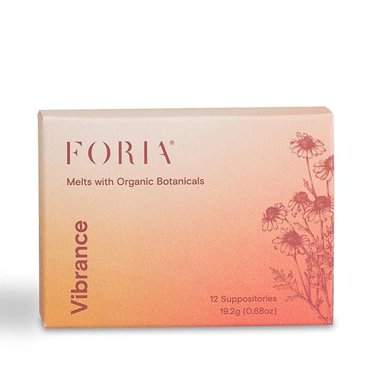 FORIA Vibrance Melts | Organic, All-Natural Moisturizing Vaginal Suppositories with Cocoa Butter and MCT Oil | Fragrance-Free Intimate Skincare | 12 Count