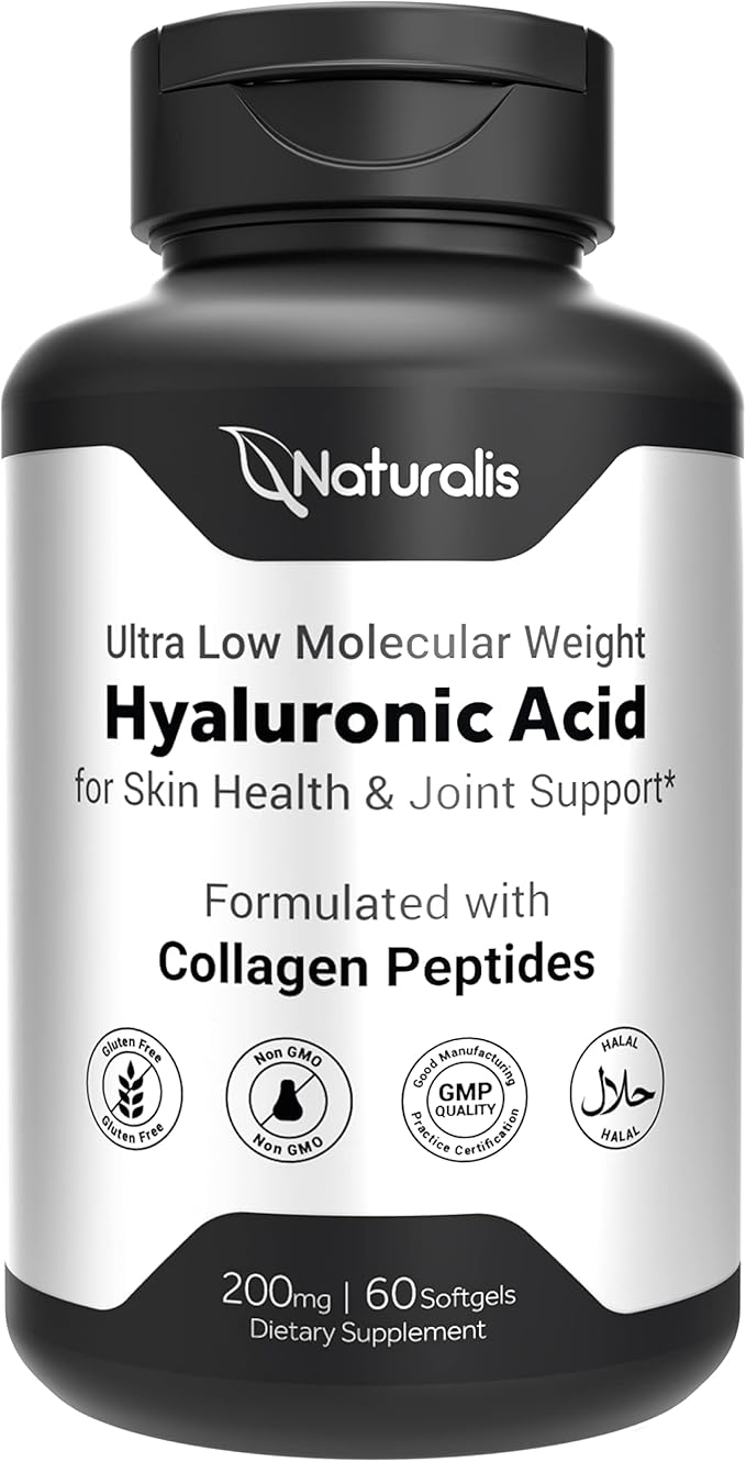 Naturalis Hyaluronic Acid 200mg, 10x Better 60 Softgels