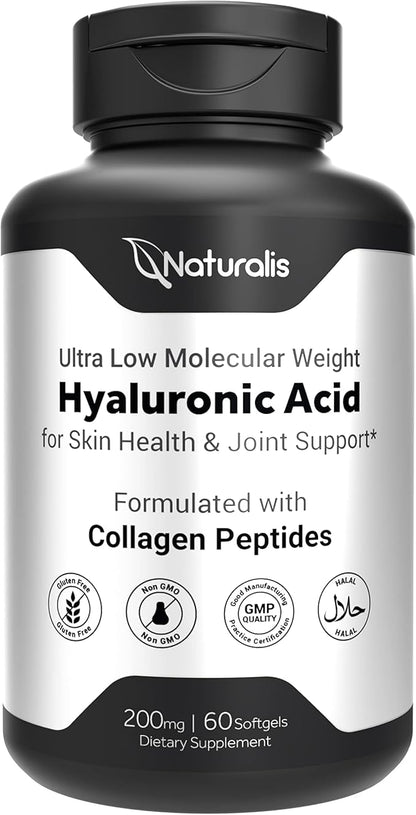 Naturalis Hyaluronic Acid 200mg, 10x Better 60 Softgels
