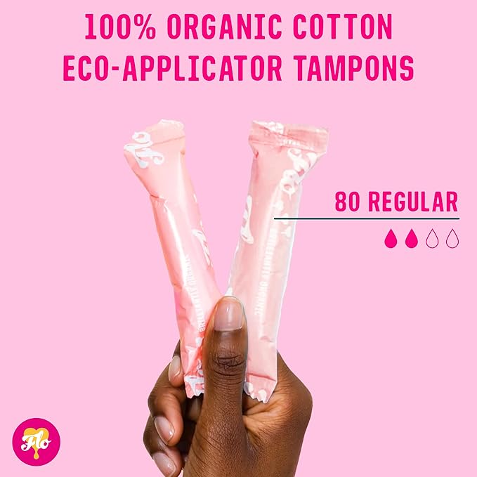 FLO Organic Cotton Applicator Tampon Mega (80 tampons)