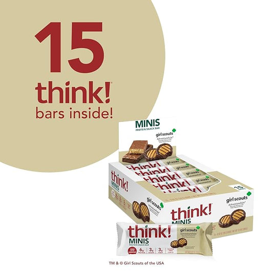 think! Minis Protein Snack Bar, Gluten Free, Girl Scouts Adventurefuls, 15 Count