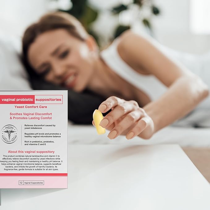 Nahid Vaginal probiotic Suppository, hyaluronic Acid Suppositories, Vaginal moisturizer, PH Balance, Restores Healthy Vaginal Odor, Yeast Comfort Care (12 Inserts)