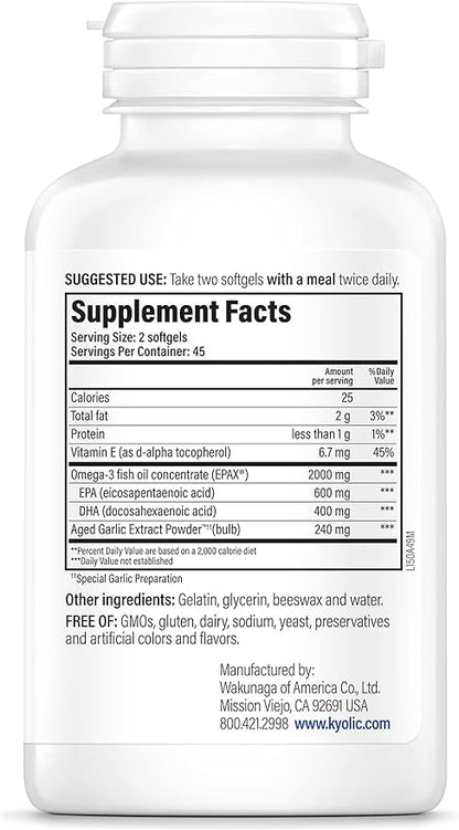 Kyolic Aged Garlic Extract Formula 150, Omega-3 90 90 Soft