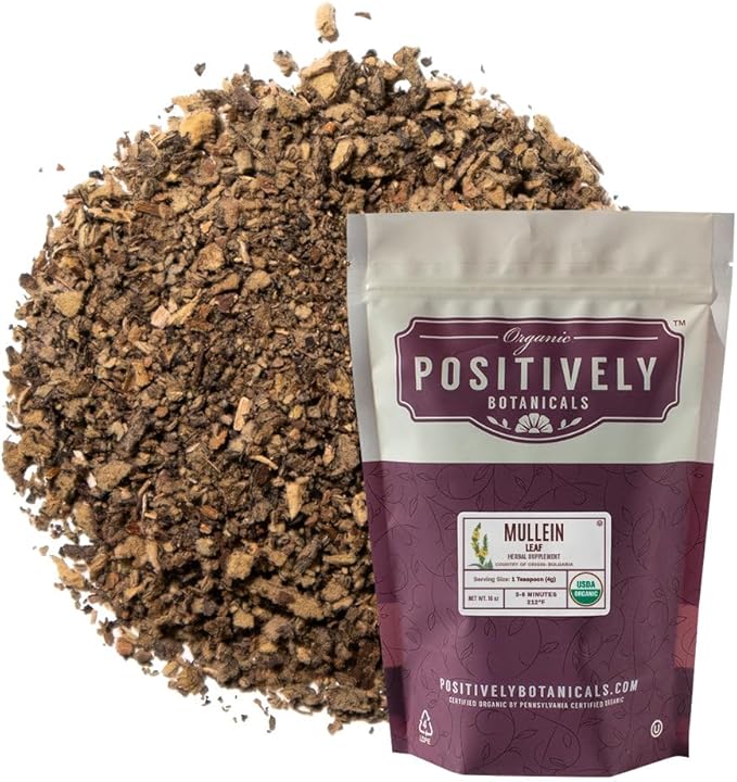 Organic Positively Botanicals Company, Mullein Leaf, 16 Ounce