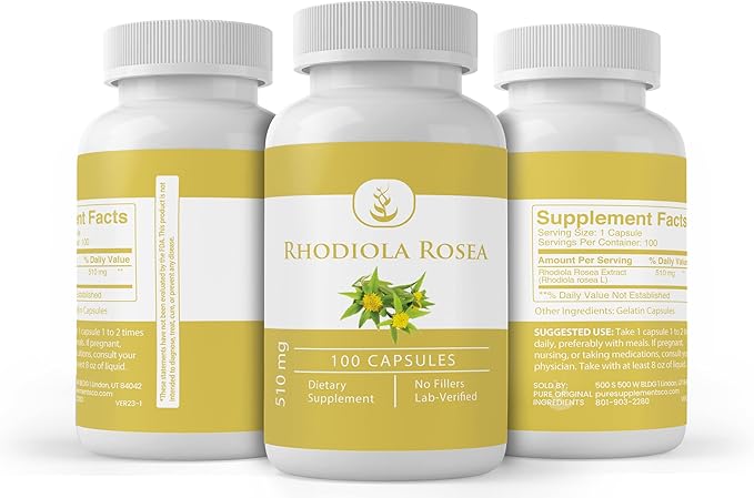 PURE ORIGINAL INGREDIENTS Rhodiola Rosea (100