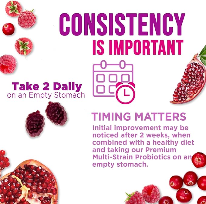 Probiotic Gummy for Women - Digestive Health Support, 3 Billion CFU Womens Probiotic for Vaginal pH, Urinary & Immune Support, 6 Diverse Strains w/ Cranberry, Non-GMO Probiotics - 60 Gummies