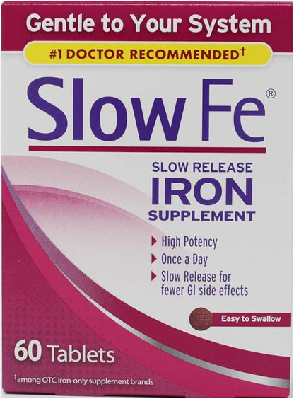 Slow Fe Slow Release Iron, Tablets, 60 ea - 2pc