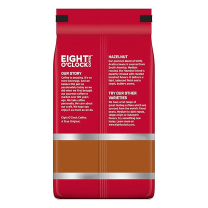 Eight O'Clock Coffee Hazelnut, Medium Roast, Whole Bean Coffee, 20 Ounce 100% Arabica, Kosher Certified