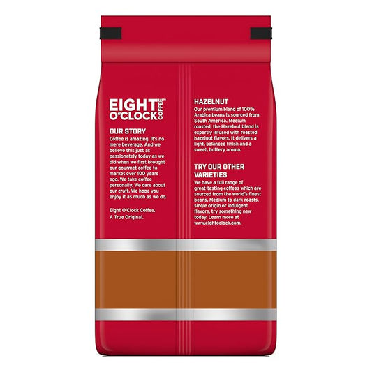 Eight O'Clock Coffee Hazelnut, Medium Roast, Whole Bean Coffee, 20 Ounce 100% Arabica, Kosher Certified