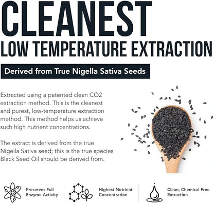 20% Thymoquinone Black Seed Oil Extract Capsules - TQ-Advanced 4X®: Highest Thymoquinone Concentration Available - 60:1 Concentrate from Nigella Sativa, Raw Form, Vegan, Glass Bottle (60 Capsules)