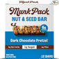 Munk Pack Keto Snack Bars, Dark Chocolate Pretzel - Low Carb Nut Bar with 6g Protein, 1g Sugar with Allulose - Gluten Free & Low Glycemic - 12 Count