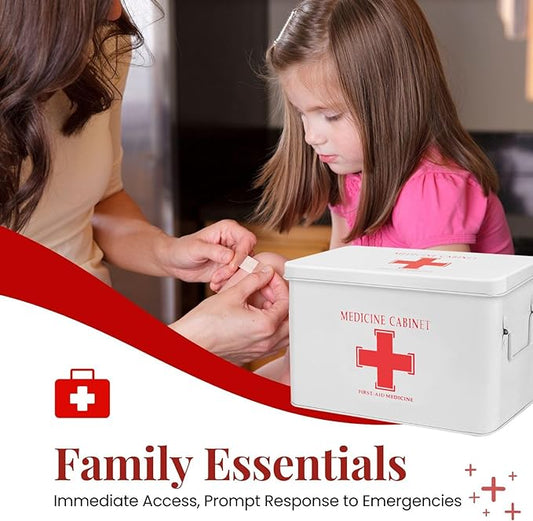 Flexzion First Aid Box Organizer Empty 13" White