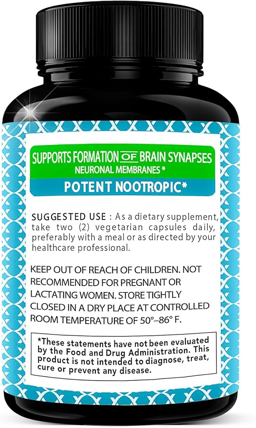 Alpha GPC Choline 600mg + Uridine 300mg-2-in-1 Nootropic -120 Veggie