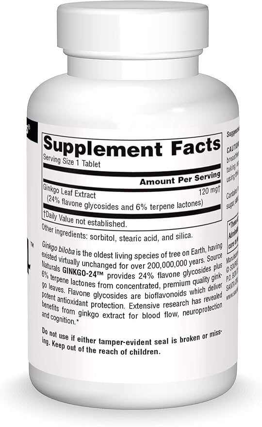 Source Naturals Ginkgo-24 120 mg 120 Tablets