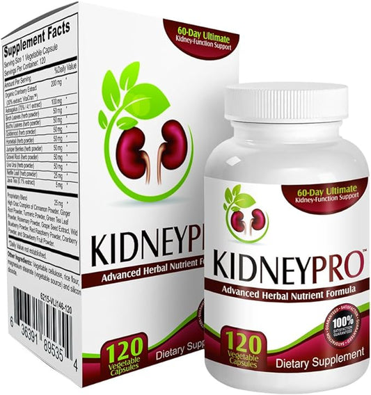 Kidney-Pro: with 21 Kidney Health Supplements 1 Formula Support),120 capsules.