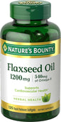 Nature's Bounty Flaxseed and Omega 3, 1200mg, Softgels, 125 ct