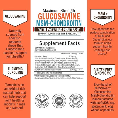 Glucosamine Chondroitin MSM Triple Strength Joint 90 Capsules