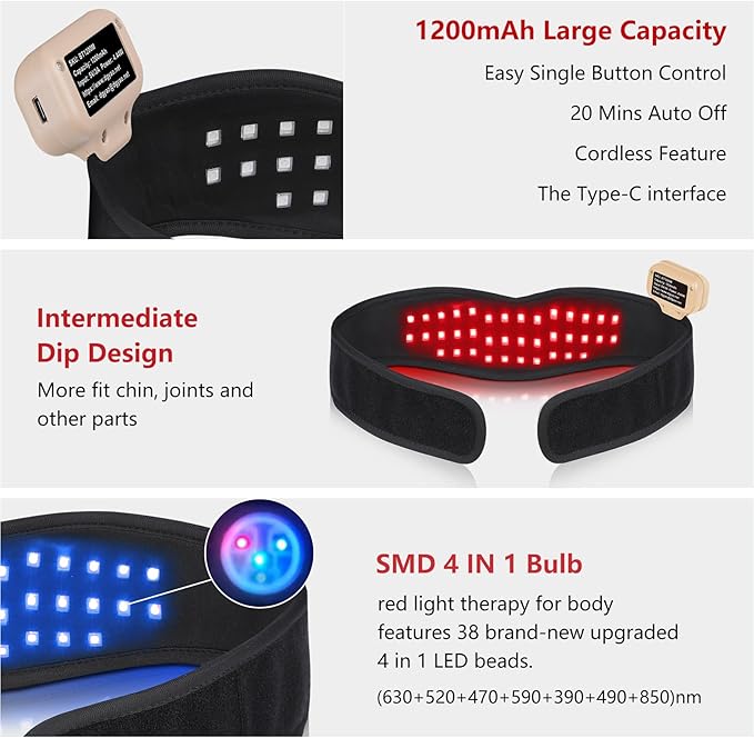 Red Light Therapy for Chin Neck, 8 Color