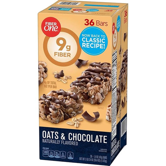 Fiber One Oats and Chocolate Chewy Bars, 1.4 Ounce (Pack of 36)