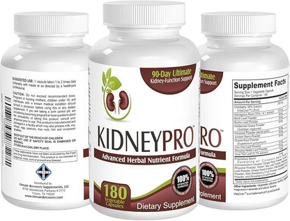Kidney-Pro (3-Month Supply) with 21 Kidney 1 Formula 180 Veggie