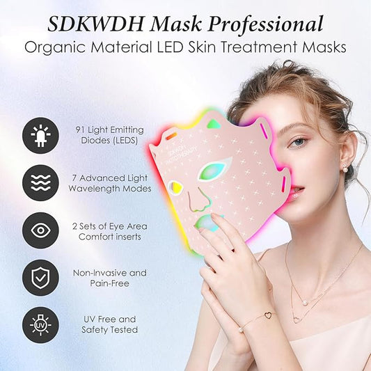 Red Light Therapy Mask for Face, 7 Colors