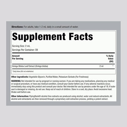 Piping Rock Ginkgo Biloba Supplements 4 fl