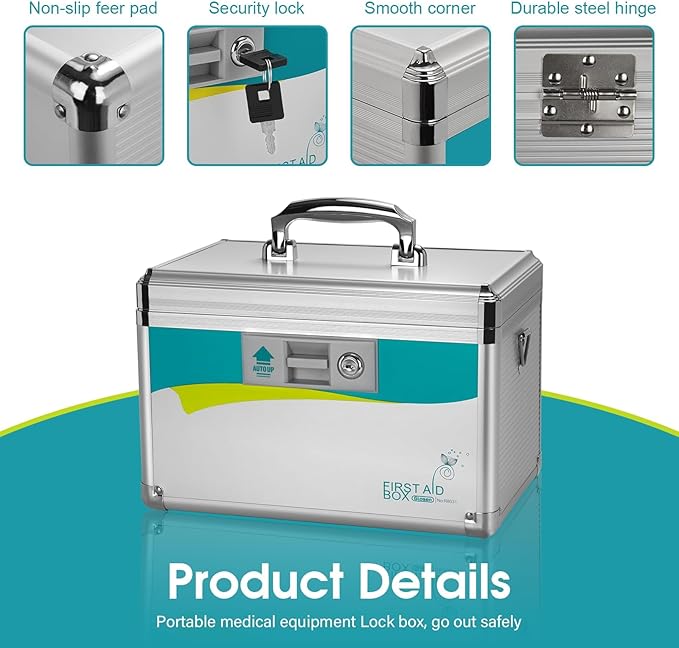 Medicine Lock Box,locking medicine box, Security Large-16inch】 15.9x9.3x8.9 15.9x9.3x8.9 Inch,lock