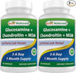 Best Naturals, Glucosamine Chondroitin MSM Supplements, 2600 mg 90 Capsules (90 Count 2))
