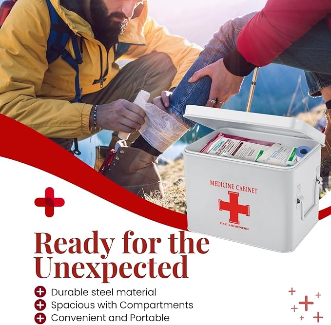 Flexzion First Aid Box Organizer, Empty 8.5 Inch
