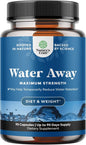 Water Away Pills Maximum Strength - Herbal Diuretic Pills for Water Retention for Fast Acting Bloating Relief for Women and Men - Easy To Take Water Retention Pills for Women and Men - 90 Servings