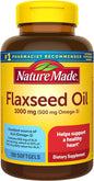 Nature Made Flaxseed Oil 1000 mg, 3 Supplement, 100 Softgels, 100 Day