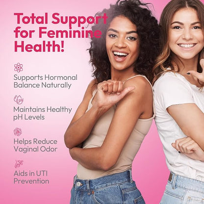 Vaginal Probiotics for Women – pH Balance Support with Prebiotics & Lactobacillus Probiotic Blend – Healthy Vaginal Flora & Odor Control – Women's Vaginal Health Supplement – 30 Capsules