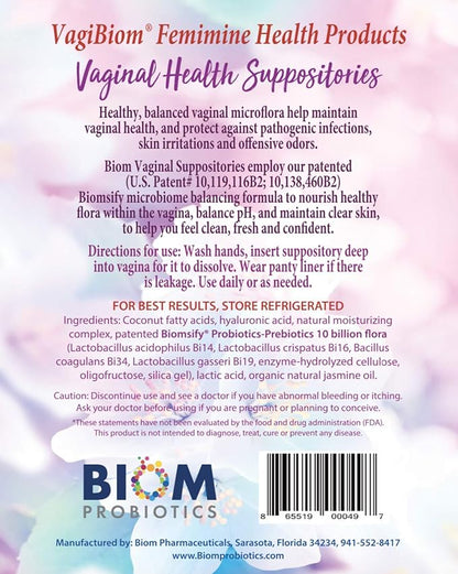 Biom Vaginal Probiotic Suppository: Natural Vaginal (15 count)