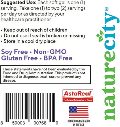 True-Asta AstaReal Natural Astaxanthin Supplements 6mg (30 Soft