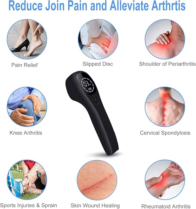 YJT Red Light Therapy Device 650nm and 808nm (Two*808nm) (Two*808nm) (Black)
