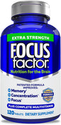 Focus Factor Adults Extra Strength, 120 Count - Brain Supplement for Memory, Concentration and Focus - Complete Multivitamin with DMAE, Vitamin D, DHA - Trusted Health Vitamins