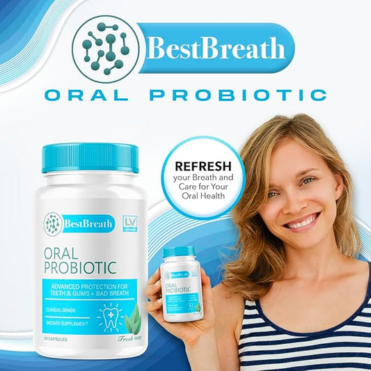 3 Pack - Best Breath - Best Breath Oral Probiotic, Best Breath Probiotic, Best Breath Pills, BestBreath, Best Breathe 90 Capsules For 3 Months, Best Breath Oral Probiotics For Mounth Bad Breath.