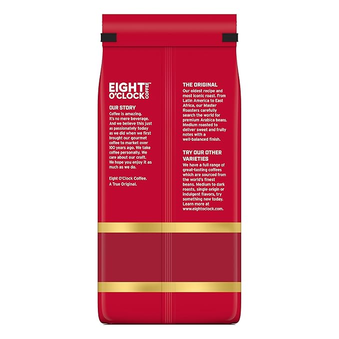 Eight O'Clock Coffee The Original, 32 Ounce (Pack of 1) Medium Roast Ground Coffee 100% Arabica, Sweet, Fruity, Well Balanced